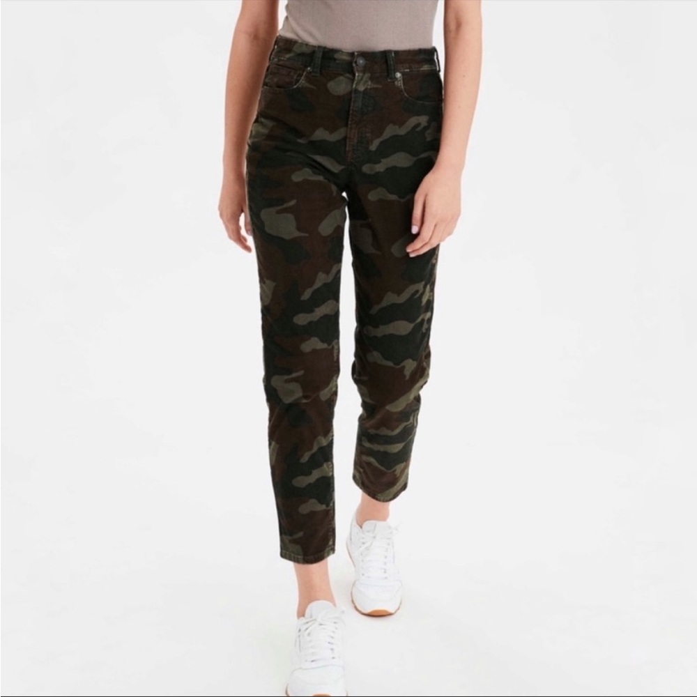 American Eagle Mom jean Camo Corduroy - Picture 2 of 13